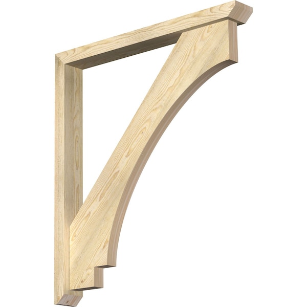 Ekena Millwork Imperial Slat Rough Sawn Bracket w/ Offset Brace, Douglas Fir, 4"W x 34"D x 38"H BKT0402X34X38IMP06RDF - main